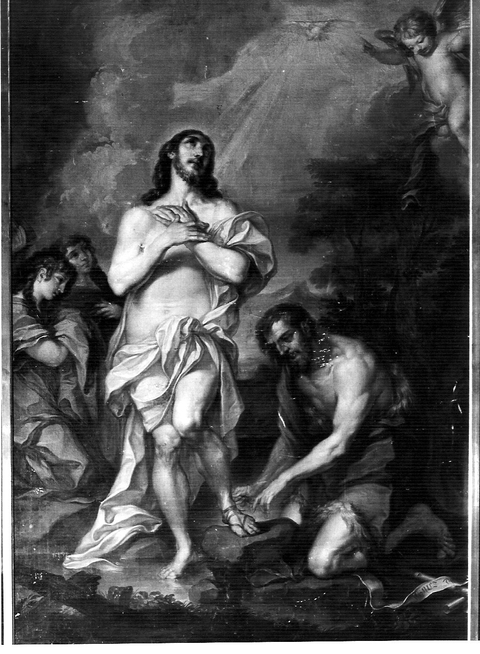 San Giovanni Battista scioglie i calzari a Cristo, San Giovanni Battista (dipinto, opera isolata) - ambito lombardo (sec. XVIII)