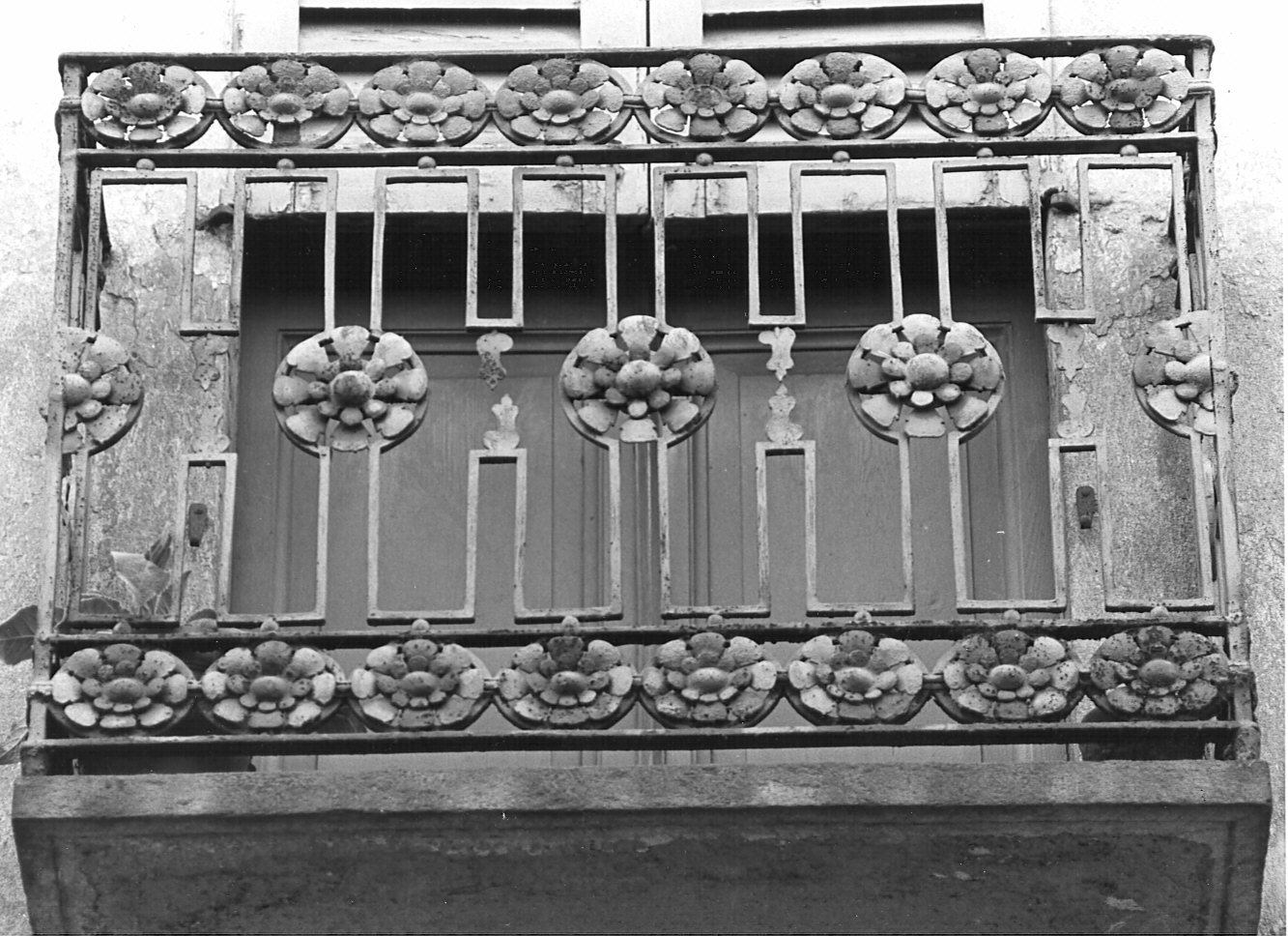 ringhiera di balcone, serie - bottega pavese (sec. XIX)