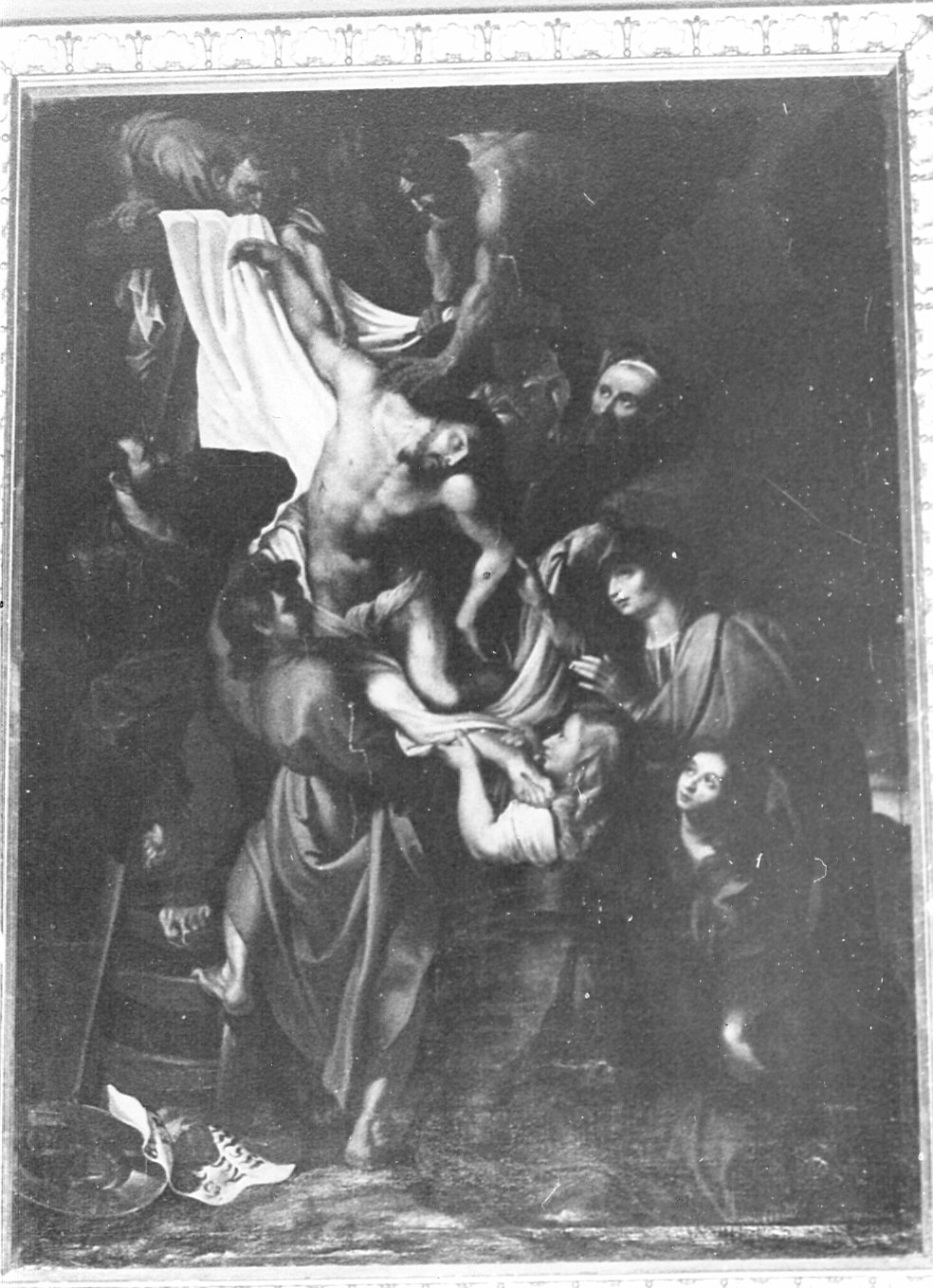 deposizione di Cristo dalla croce (dipinto) - ambito romano (sec. XVII)