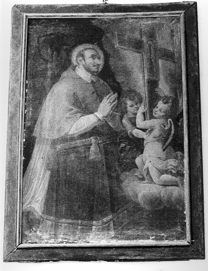 San Carlo Borromeo in adorazione della croce (dipinto) - ambito lombardo (seconda metà sec. XVII)