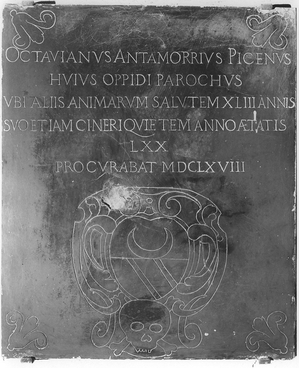 lapide, opera isolata - bottega italiana (seconda metà sec. XVII)