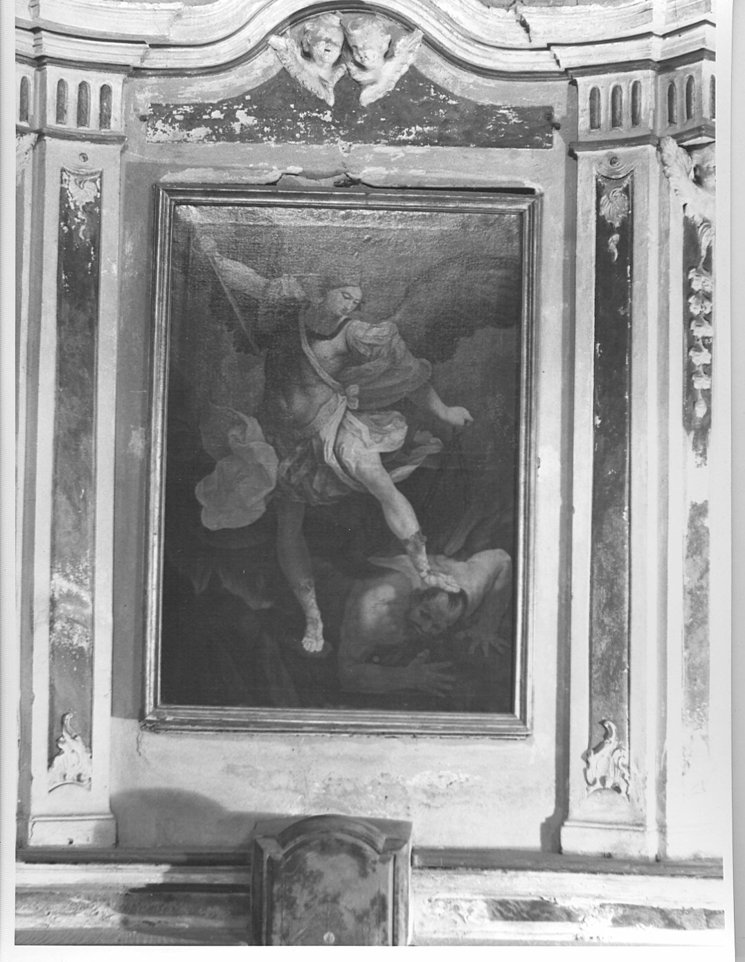 San Michele Arcangelo combatte Satana (dipinto) - ambito lombardo (sec. XVII)