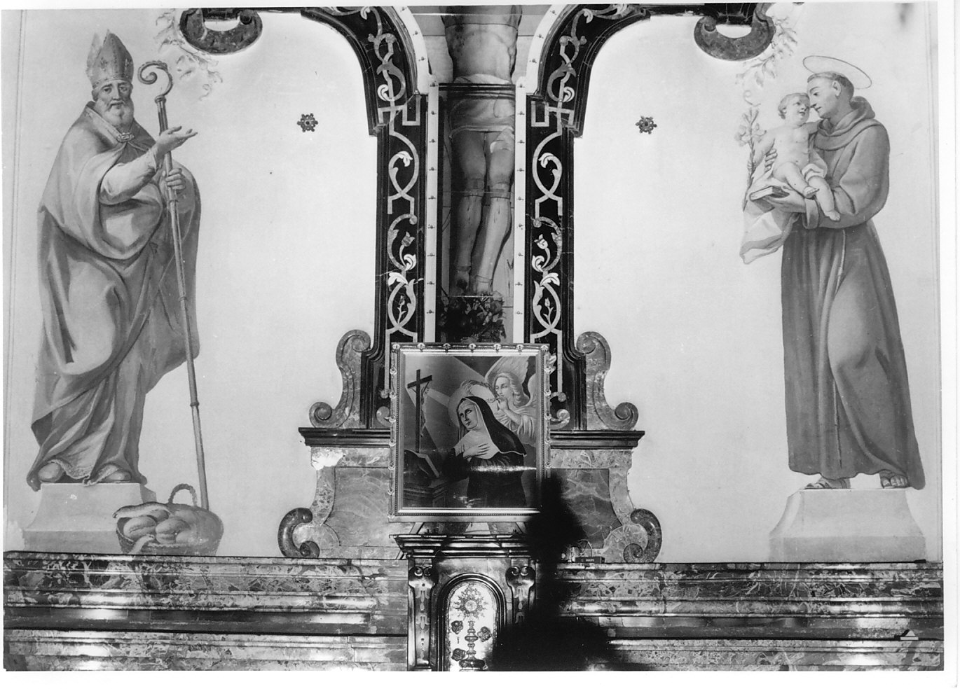 San Siro e Sant'Antonio da Padova (dipinto murale, opera isolata) di Borroni Giovan Angelo (scuola) (sec. XVIII)