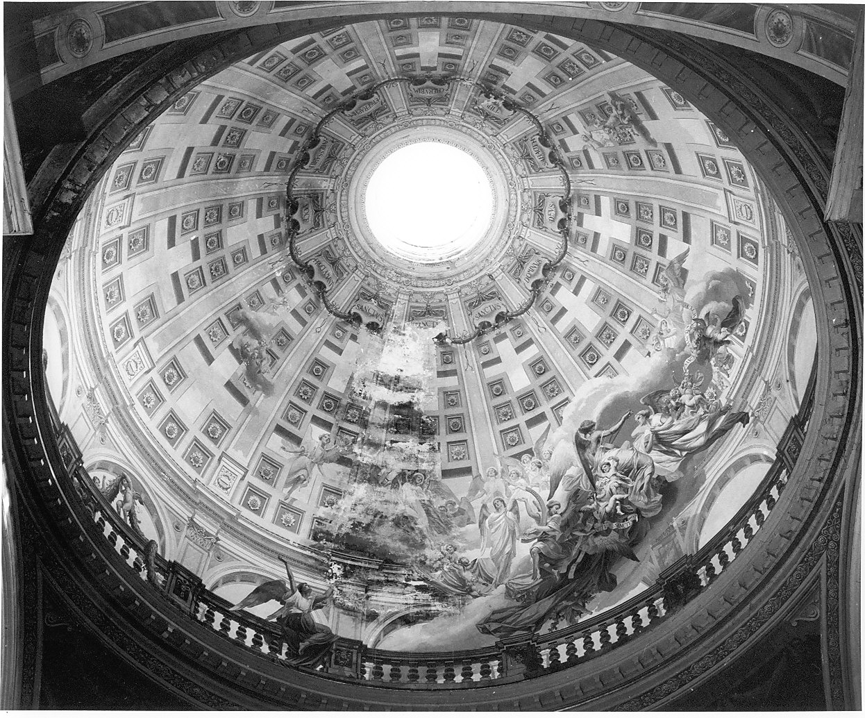 gloria di angeli (dipinto, elemento d'insieme) di Grandi Mario C (sec. XX)