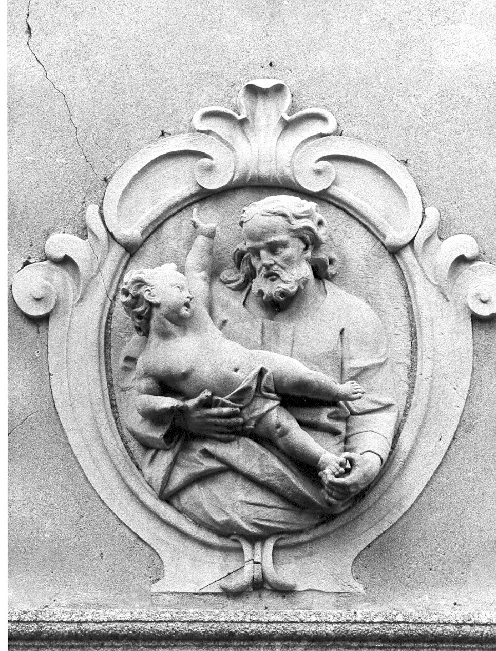 San Giuseppe e Gesù Bambino (decorazione plastica, opera isolata) - ambito lombardo (sec. XVIII)