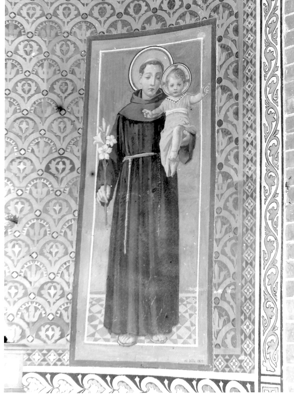 Sant'Antonio con il Bambino (dipinto, opera isolata) di Villa Antonio (attribuito) (sec. XX)