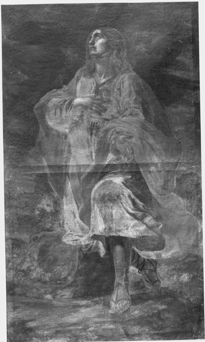 santo/a in adorazione (?) (dipinto) - ambito lombardo (sec. XVII)