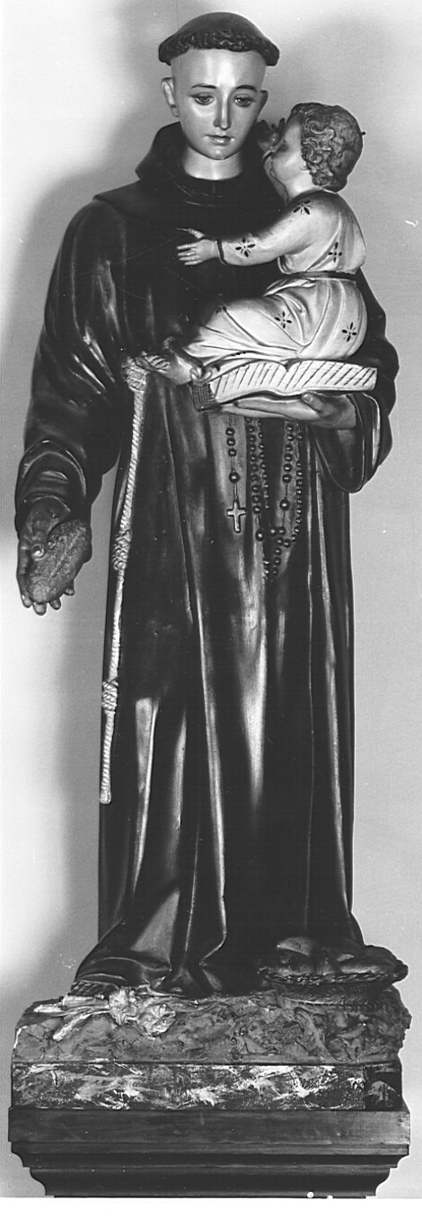 Sant'Antonio da Padova con il bambino (statua, opera isolata) - bottega lombarda (fine sec. XIX)