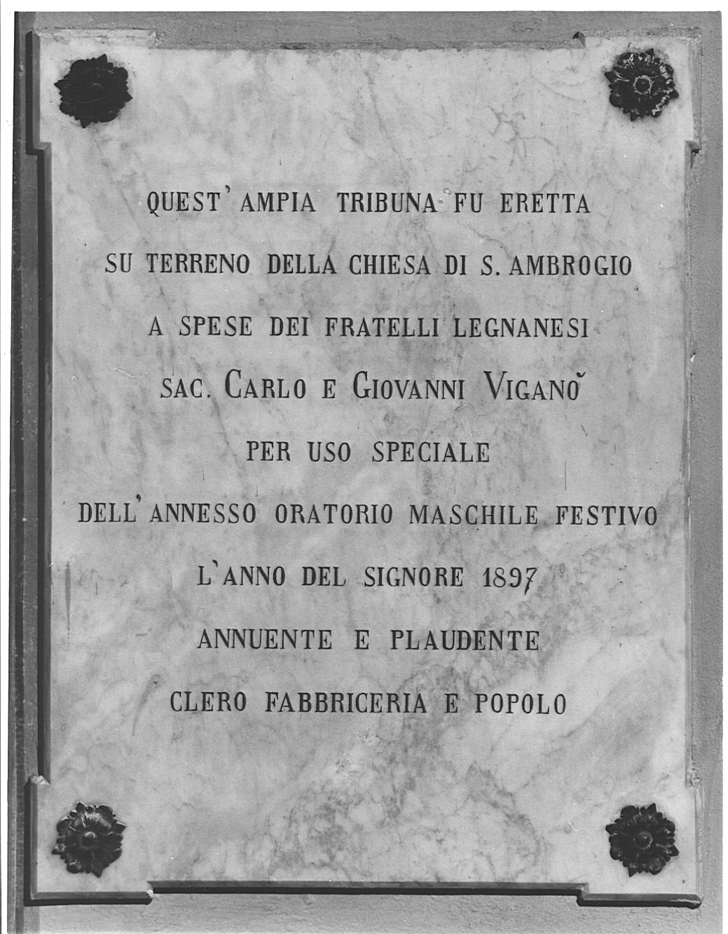 lapide commemorativa, opera isolata - bottega lombarda (sec. XIX)