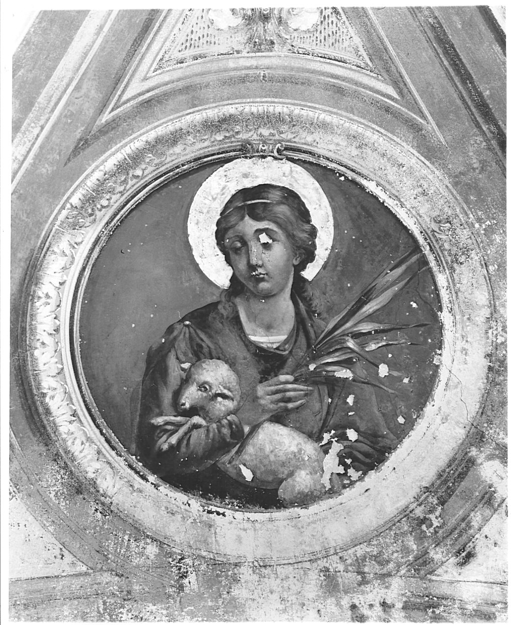 Sant'Agnese (dipinto murale, elemento d'insieme) di Furrer Darvino (attribuito) (sec. XX)