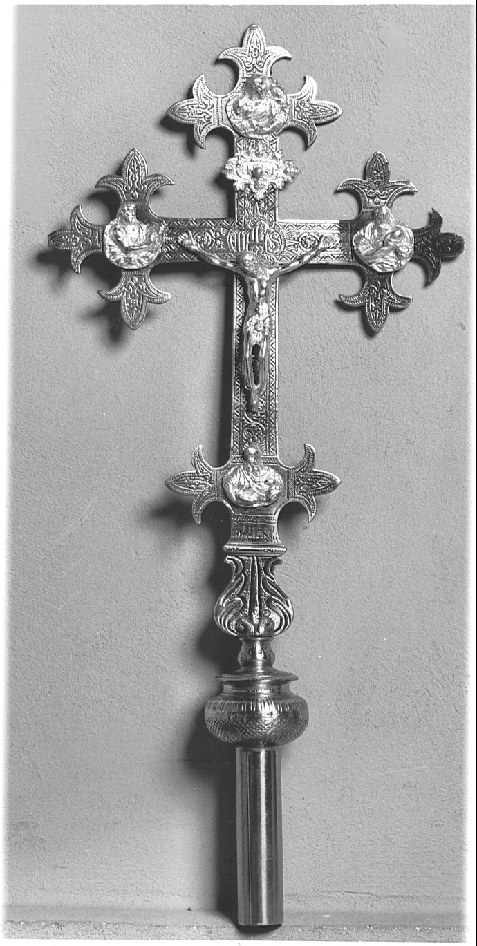croce processionale, opera isolata - bottega lombarda (seconda metà sec. XIX)