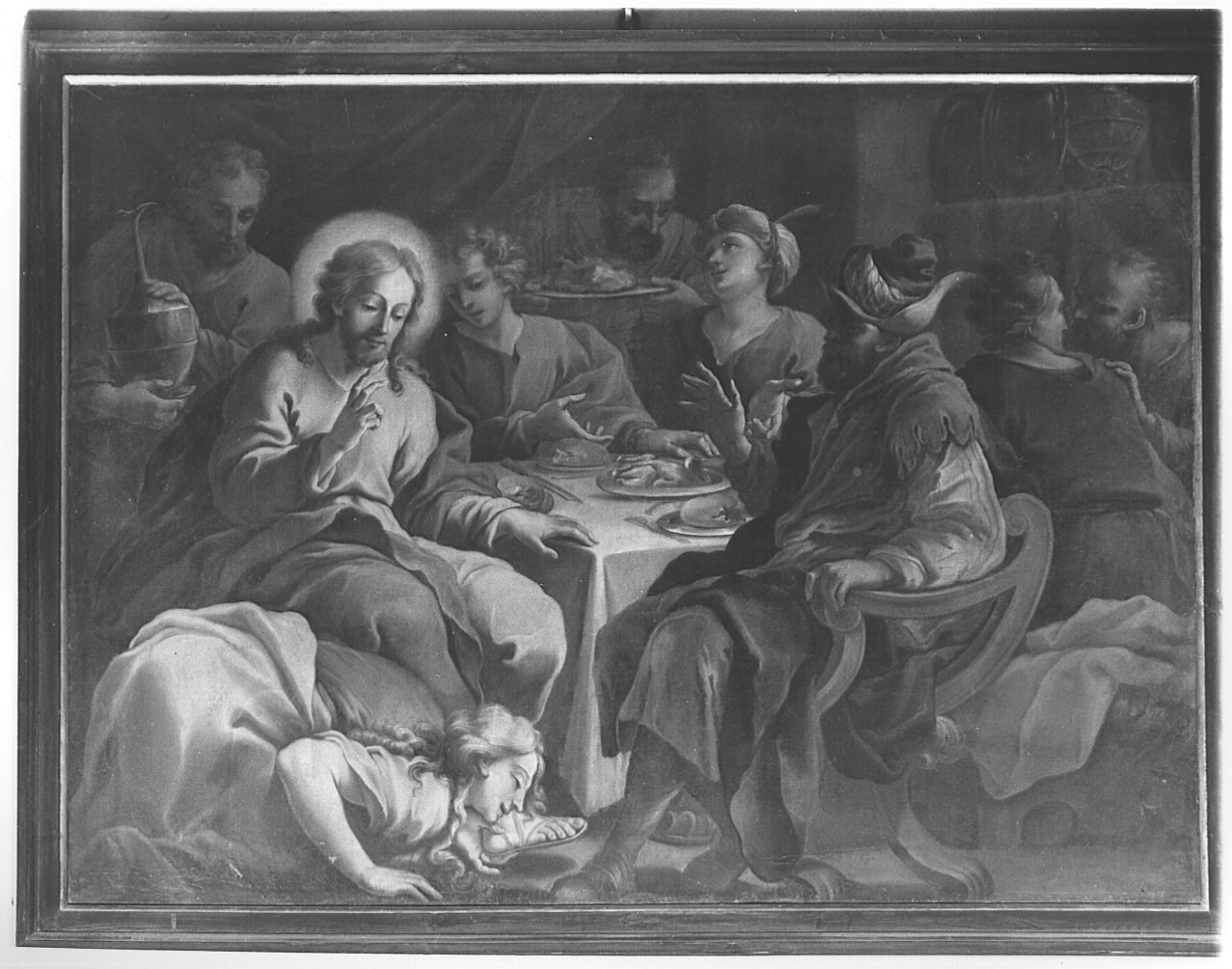 cena in casa di Simone il fariseo (dipinto, opera isolata) - ambito lombardo (inizio sec. XVIII)