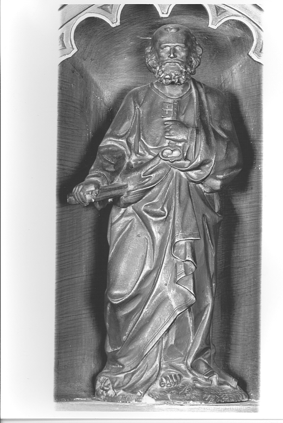 San Pietro (statuetta, elemento d'insieme) - bottega alsaziana (sec. XX)