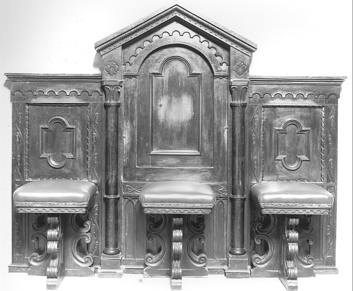 panca con schienale, opera isolata - bottega lombarda (sec. XVII)