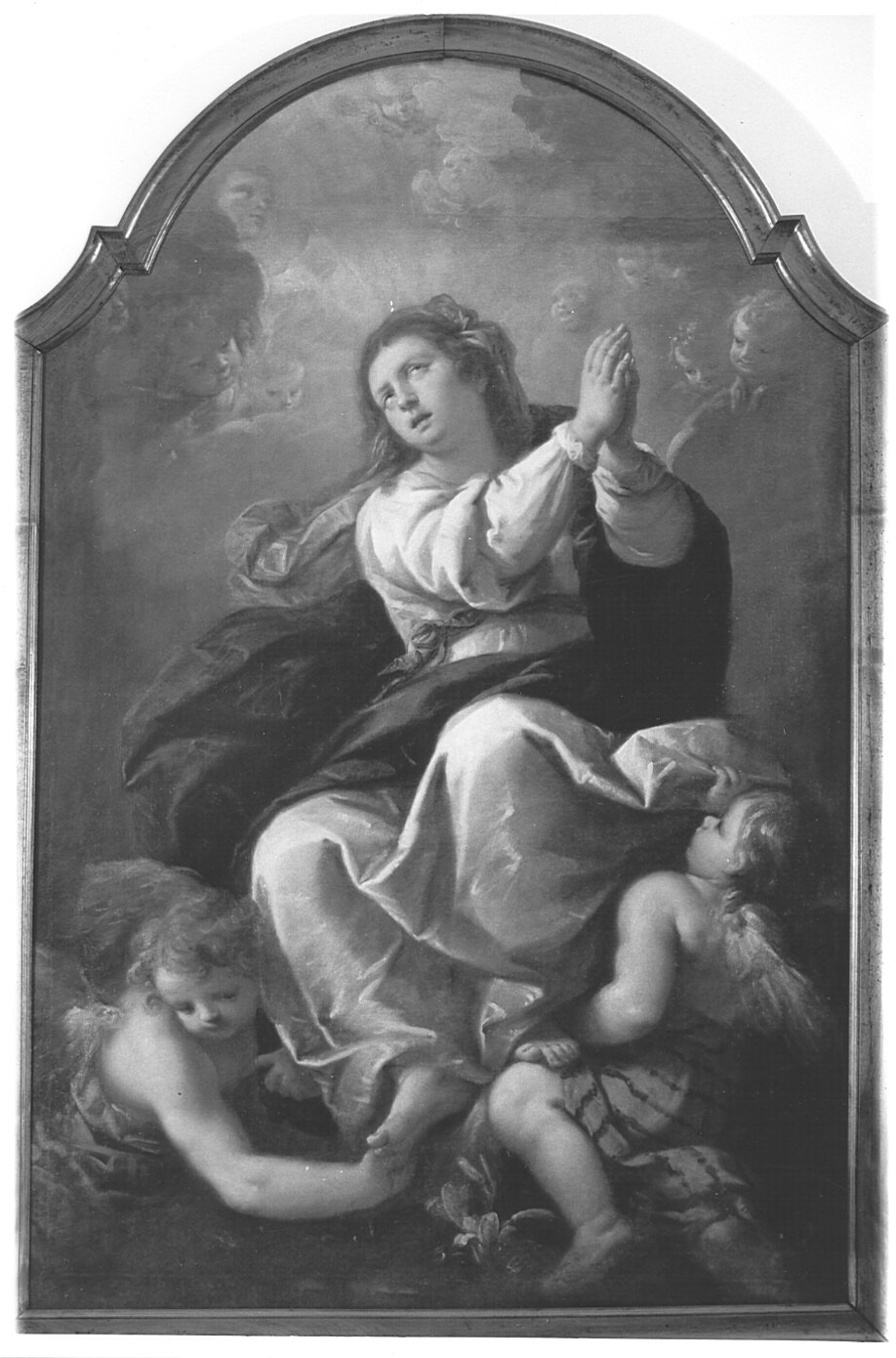 Madonna Assunta con angeli (dipinto, opera isolata) - ambito lombardo (metà sec. XVII)
