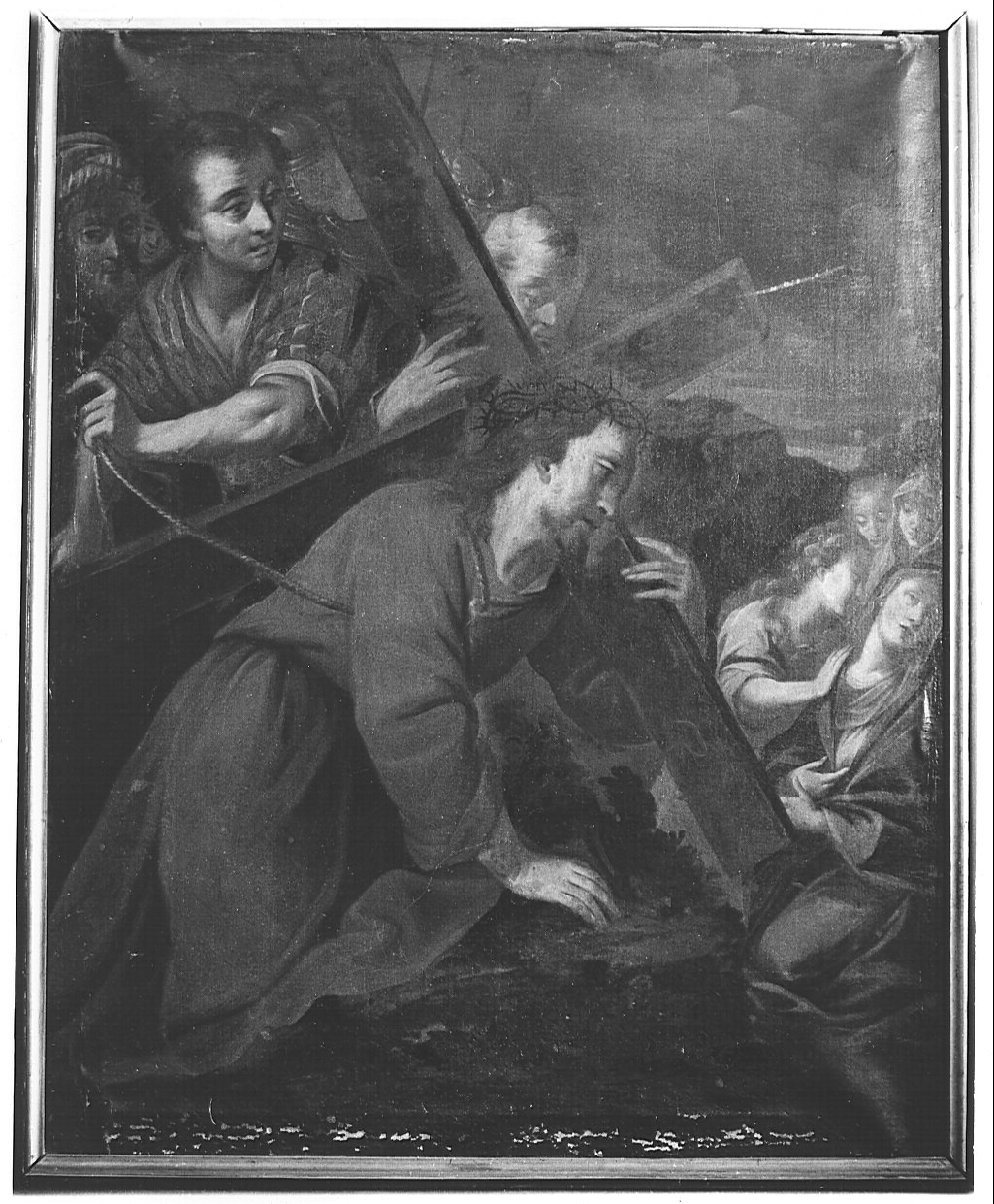 Cristo cade sotto la croce (dipinto, opera isolata) - ambito lombardo (prima metà sec. XVII)