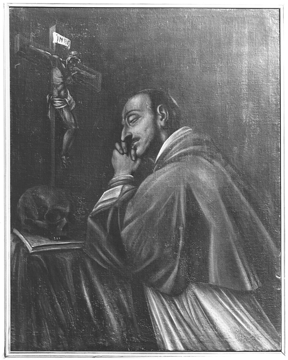 San Carlo Borromeo in preghiera (dipinto, opera isolata) - ambito lombardo (seconda metà sec. XVII)