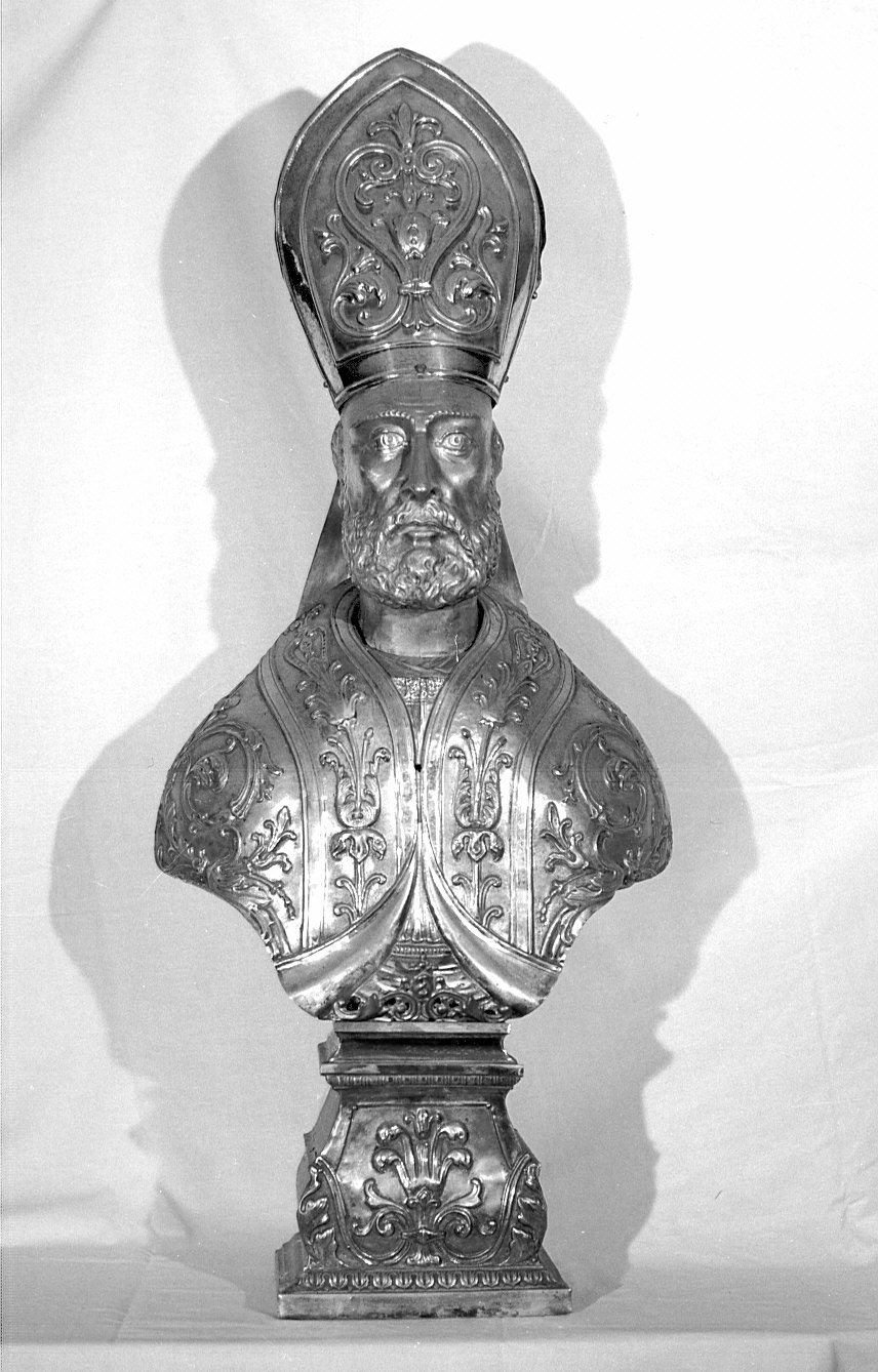 Santo vescovo (reliquiario - a busto, serie) - bottega lombarda (seconda metà sec. XIX)