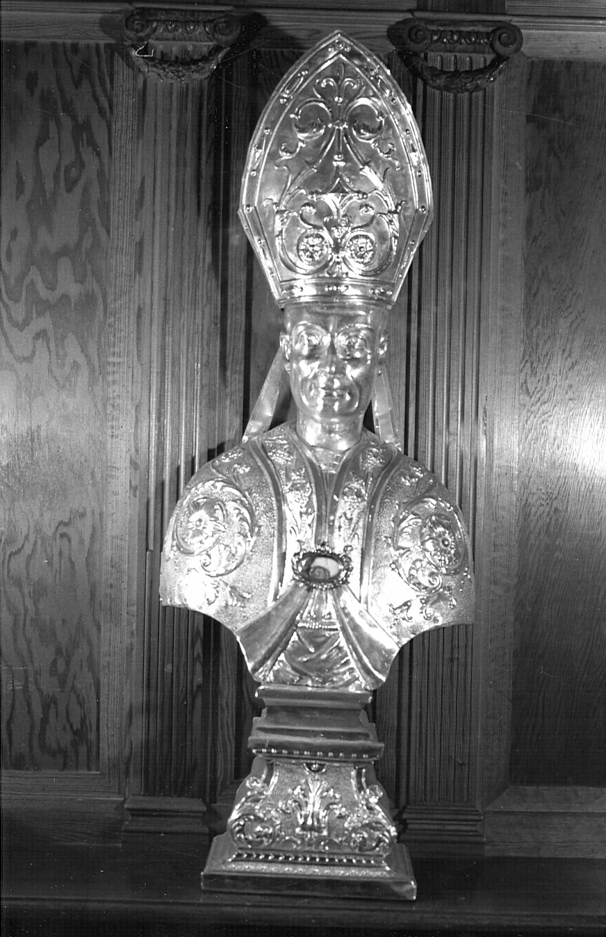 vescovo (reliquiario - a busto, elemento d'insieme) - bottega lombarda (seconda metà sec. XIX)