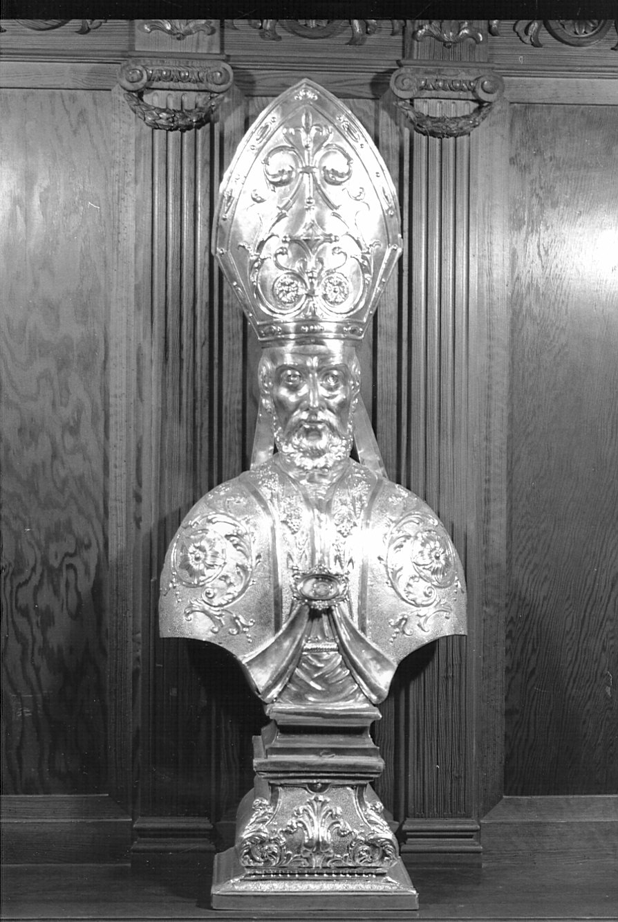 vescovo (reliquiario - a busto, elemento d'insieme) - bottega lombarda (seconda metà sec. XIX)
