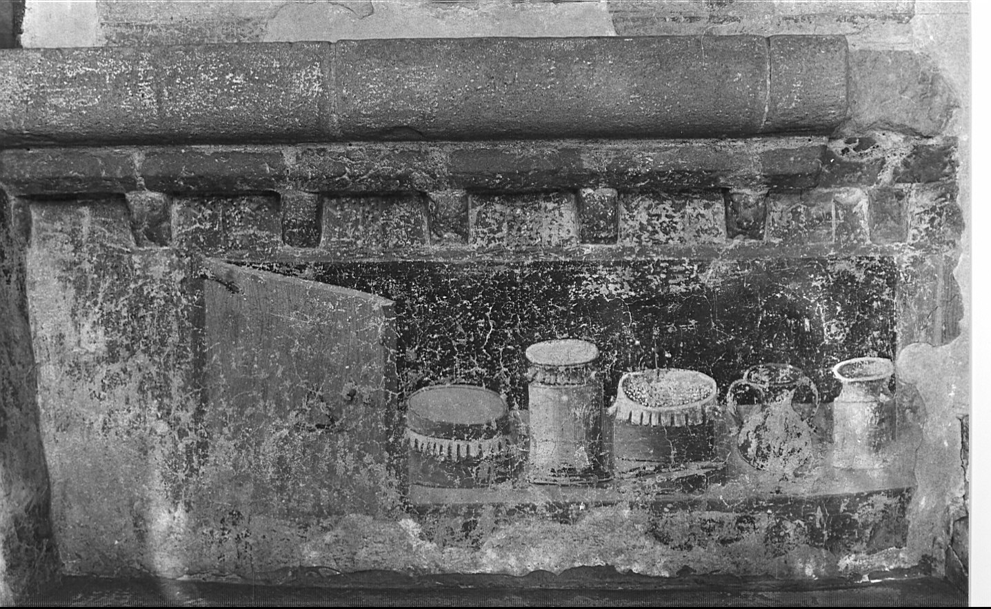 natura morta (dipinto murale) - ambito toscano (sec. XV)