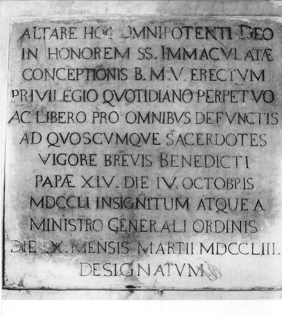 lapide, opera isolata - bottega italiana (sec. XVIII)