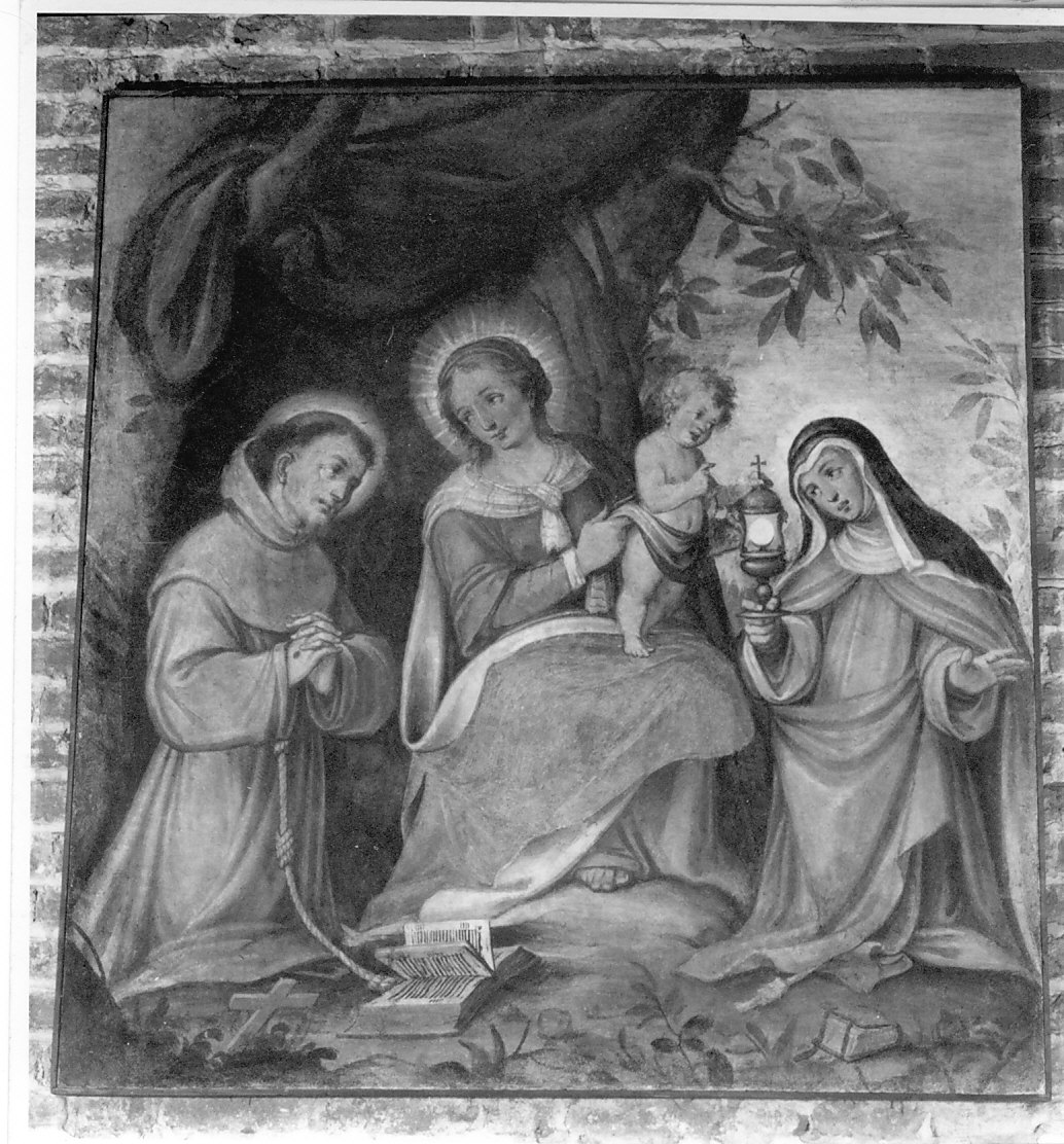 Madonna con Bambino, San Francesco e Santa Chiara (dipinto, opera isolata) - ambito lombardo (sec. XVII)
