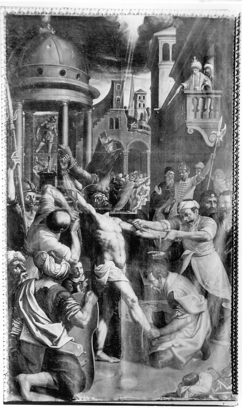 martirio di San Bartolomeo (dipinto, opera isolata) di Tassinari Giovanni Battista (attribuito) (sec. XVII)