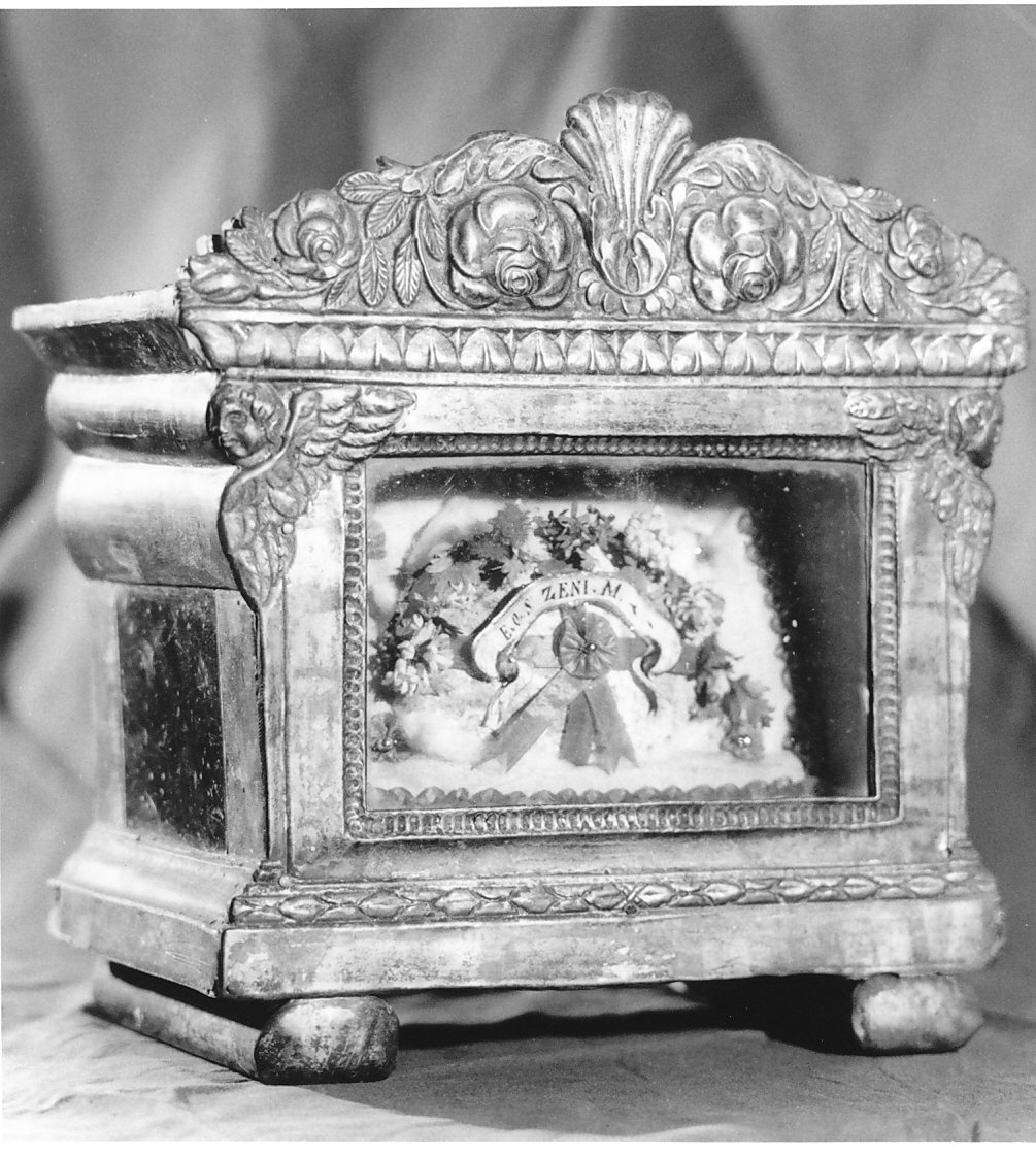 reliquiario a teca - a cassetta, serie - bottega italiana (sec. XIX)