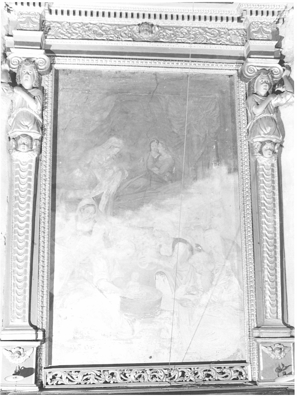 La nascita di S. Giovanni Battista, nascita di San Giovanni Battista (dipinto murale) di De Doort Everardo (sec. XVII)