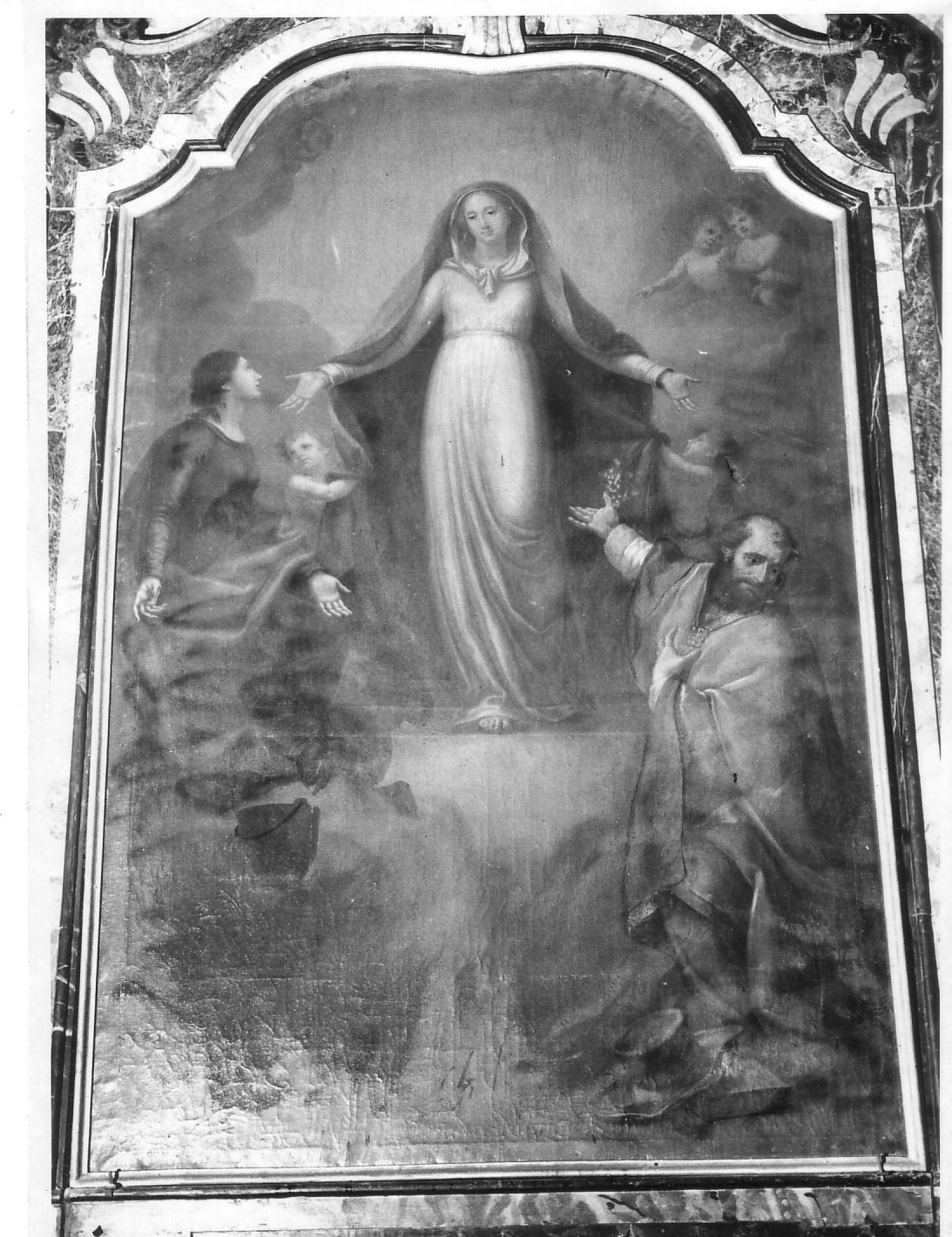Madonna con Santi (dipinto, opera isolata) di Borroni Paolo (attribuito) (fine/inizio secc. XVIII/ XIX)