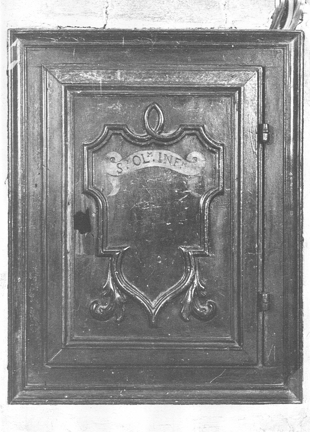 anta di armadietto per oli santi, opera isolata - bottega lombarda (sec. XVIII)