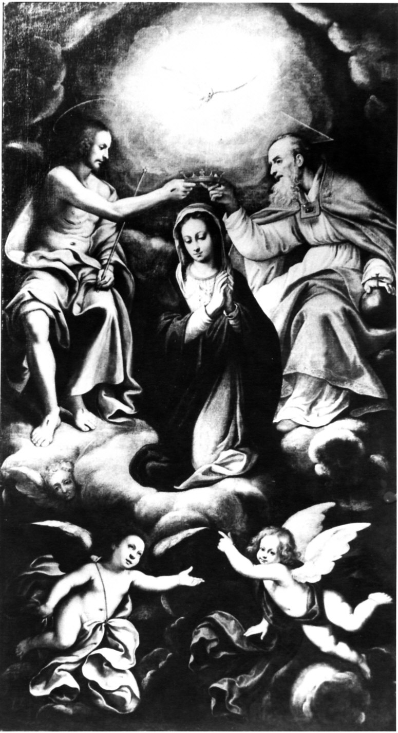 incoronazione di Maria Vergine (dipinto, opera isolata) - ambito lombardo (fine/inizio secc. XVI/ XVII)