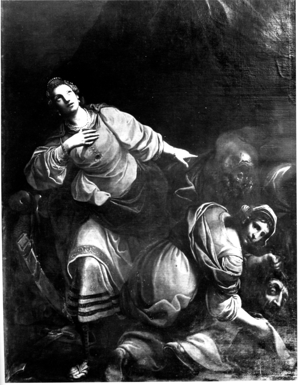 Giuditta con la testa di Oloferne (dipinto, opera isolata) di Tiarini Alessandro (attribuito) (prima metà sec. XVII)