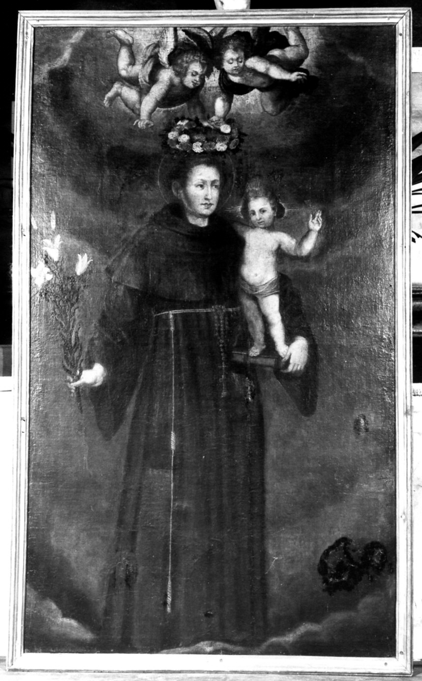 Sant'Antonio da Padova con il bambino (dipinto, opera isolata) - ambito lombardo (sec. XVII)