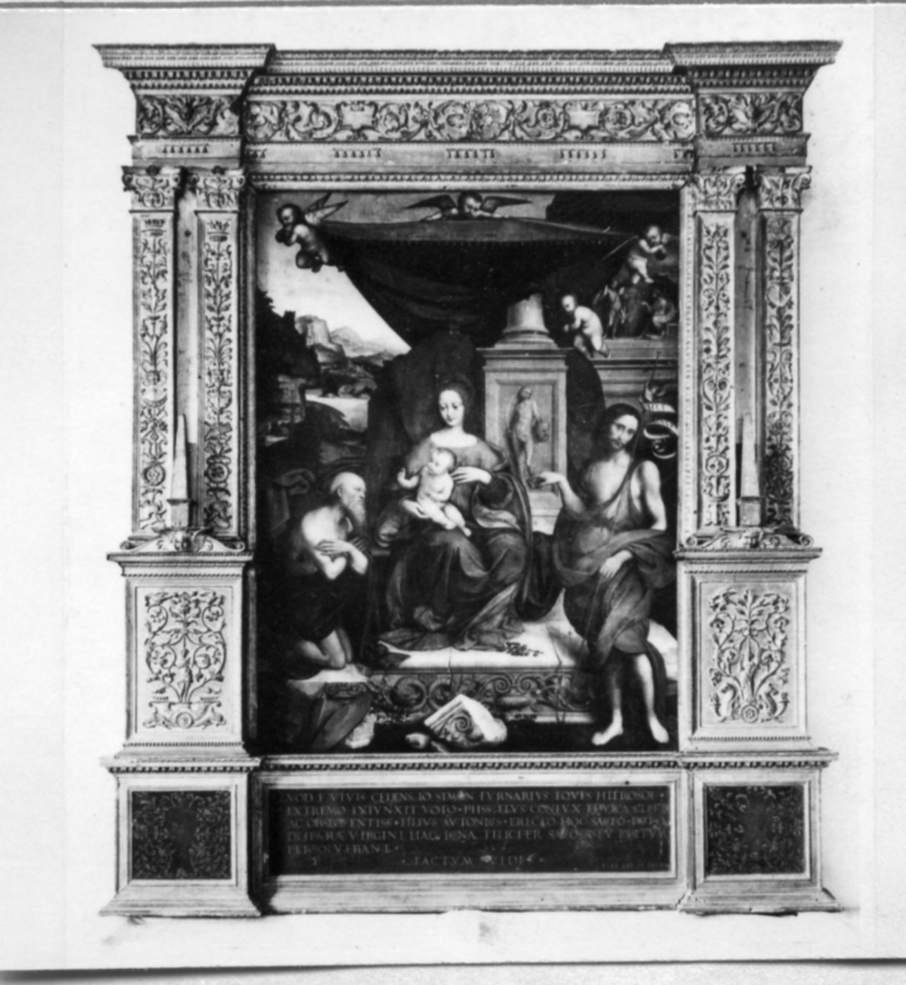 Madonna con Bambino e i santi Girolamo e Giovanni Battista (dipinto, opera isolata) di Rizzi Gian Pietro detto Giampietrino (sec. XVI)