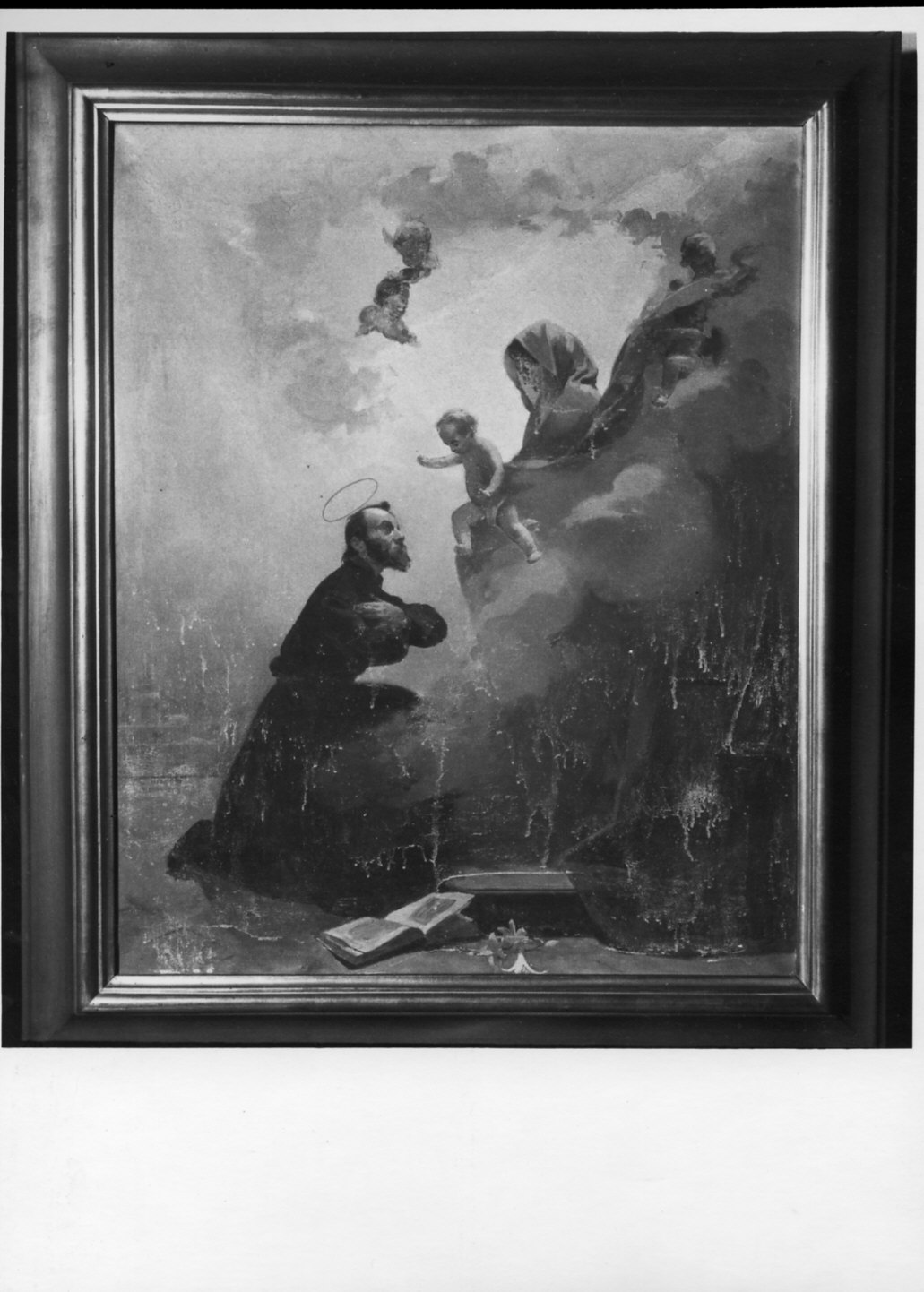 apparizione della Madonna col Bambino a San Gaetano da Thiene (dipinto, opera isolata) di Acerbi Ezechiele (attribuito) (fine sec. XIX)