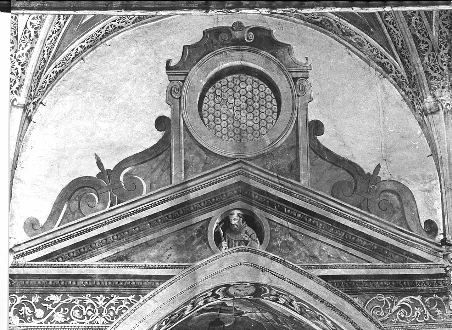 motivi decorativi architettonici (dipinto murale) di Ferramola Floriano (sec. XVI)