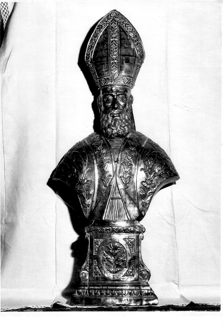 Santo vescovo (reliquiario - a busto, serie) - bottega lombarda (inizio sec. XIX)