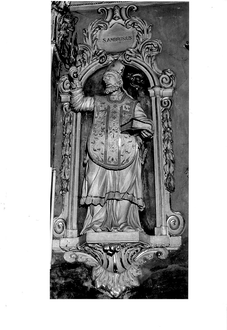 Sant'Ambrogio (statua, opera isolata) - bottega lombarda (sec. XVII)