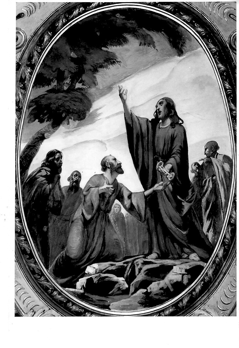 Cristo consegna le chiavi a San Pietro (dipinto, opera isolata) di Savoia Achille (attribuito) (sec. XIX)