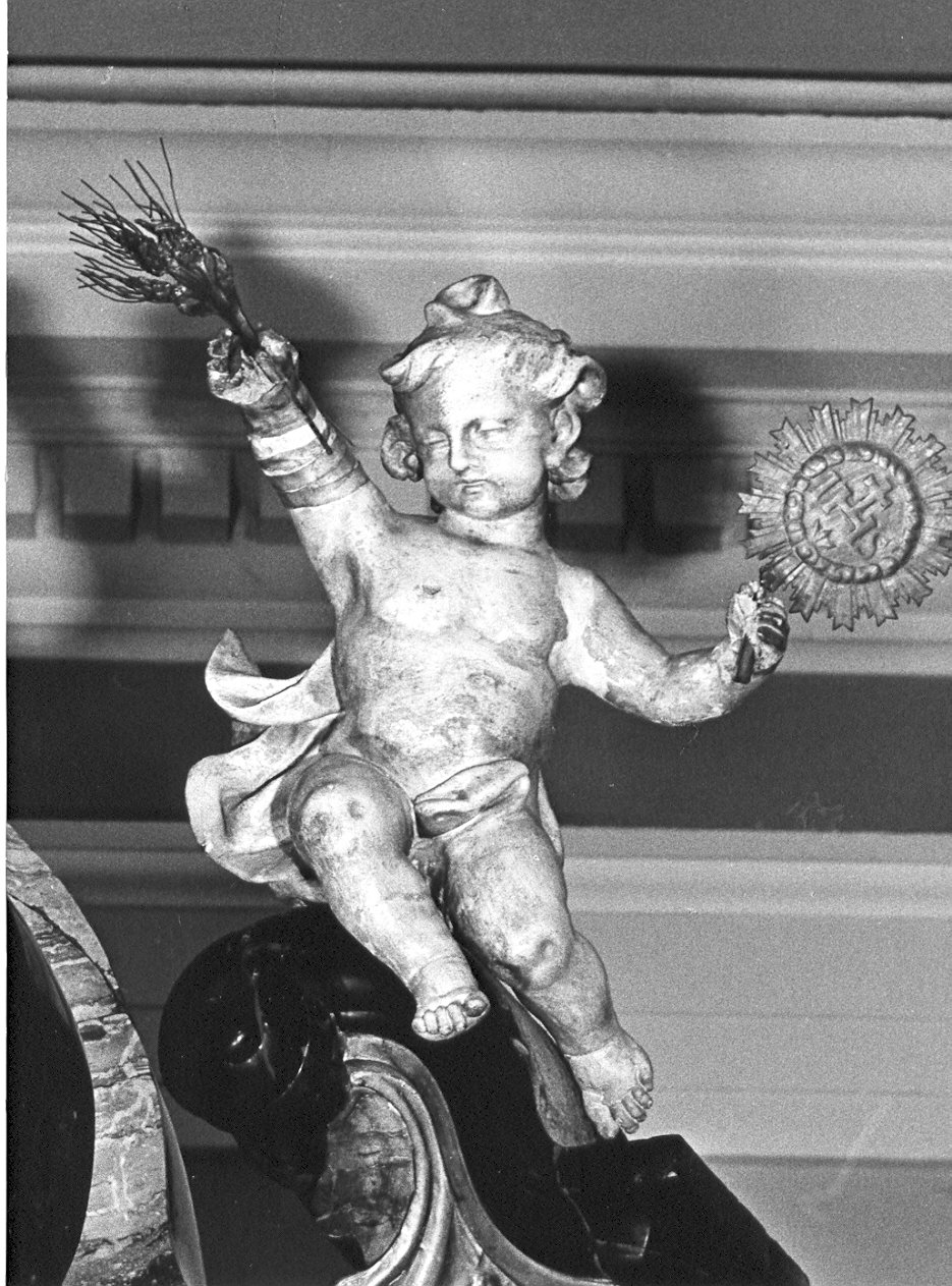 angioletto con simbolo della Passione: spighe di grano (statua, elemento d'insieme) - ambito lombardo (sec. XVIII)