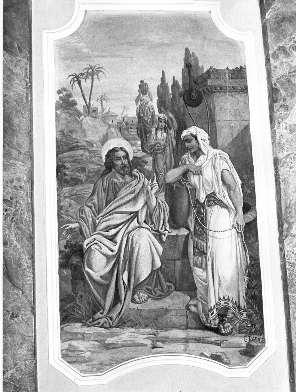 Cristo e la samaritana (dipinto murale, opera isolata) di Radice Casimiro (sec. XIX)