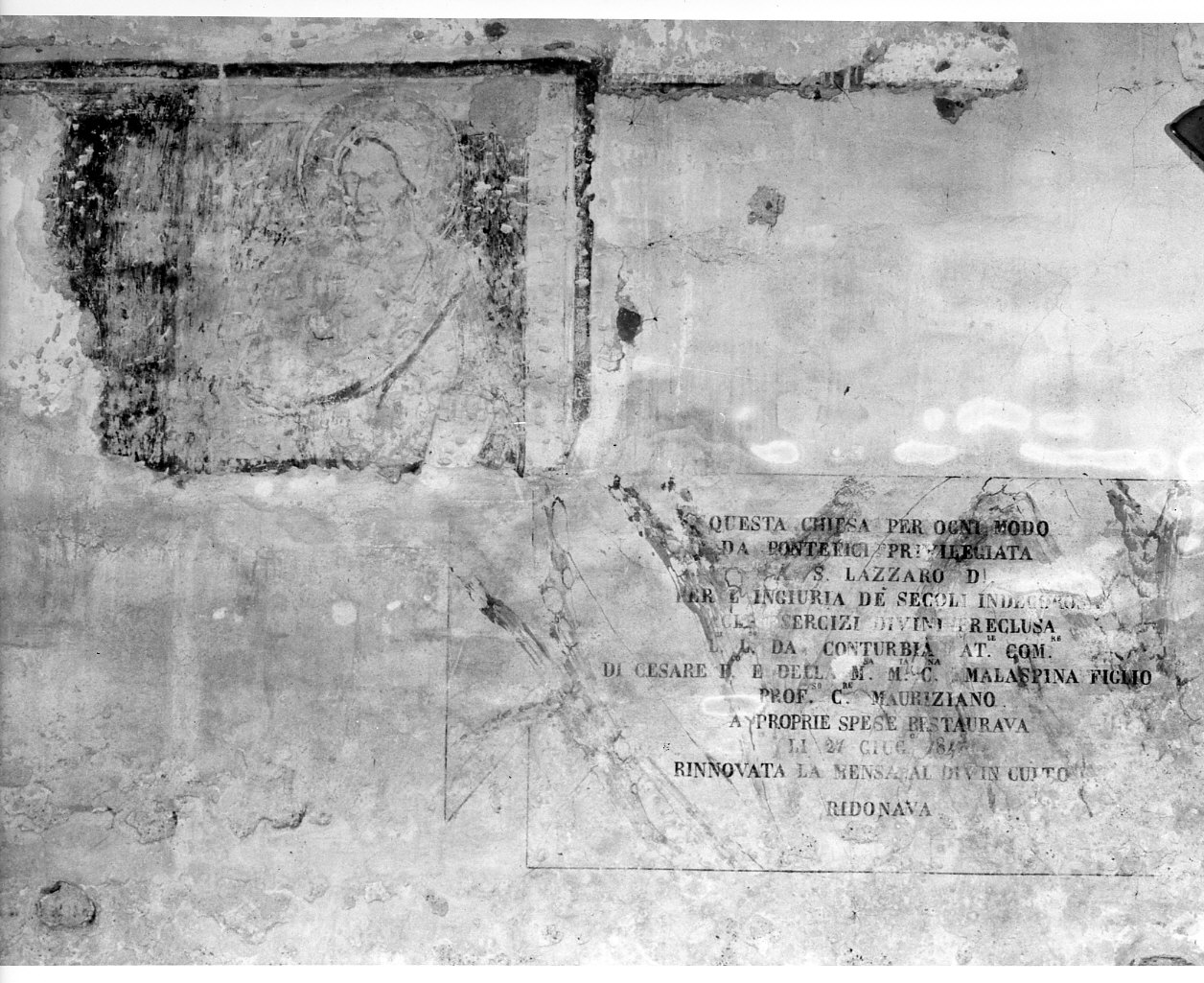 Cristo redentore benedicente (dipinto murale, opera isolata) - ambito lombardo (sec. XIII)