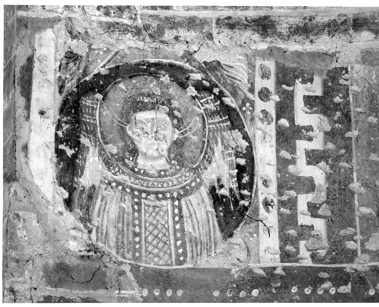 angelo (dipinto murale, frammento) - ambito lombardo (prima metà sec. XIII)