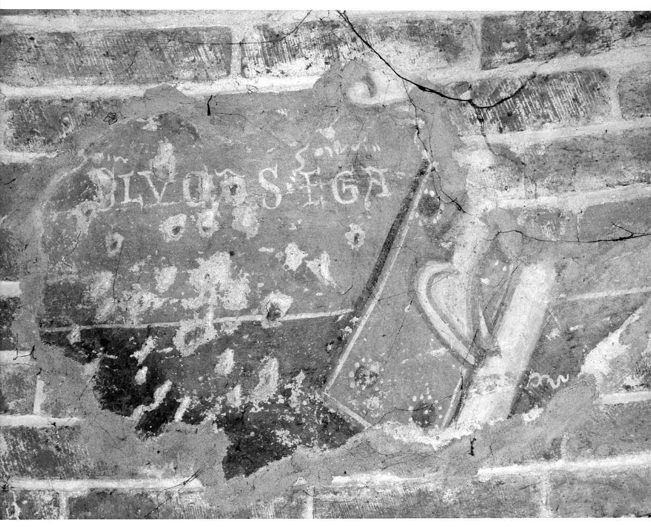 motivi decorativi (dipinto murale, frammento) - ambito lombardo (prima metà sec. XIII)