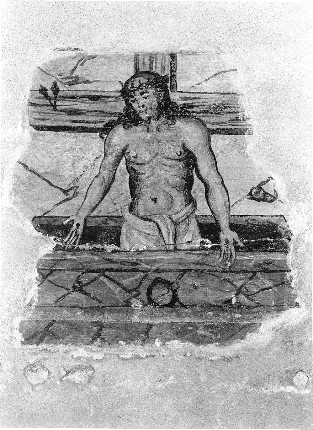 Cristo risorto (dipinto murale, opera isolata) - ambito lombardo (fine sec. XIX)