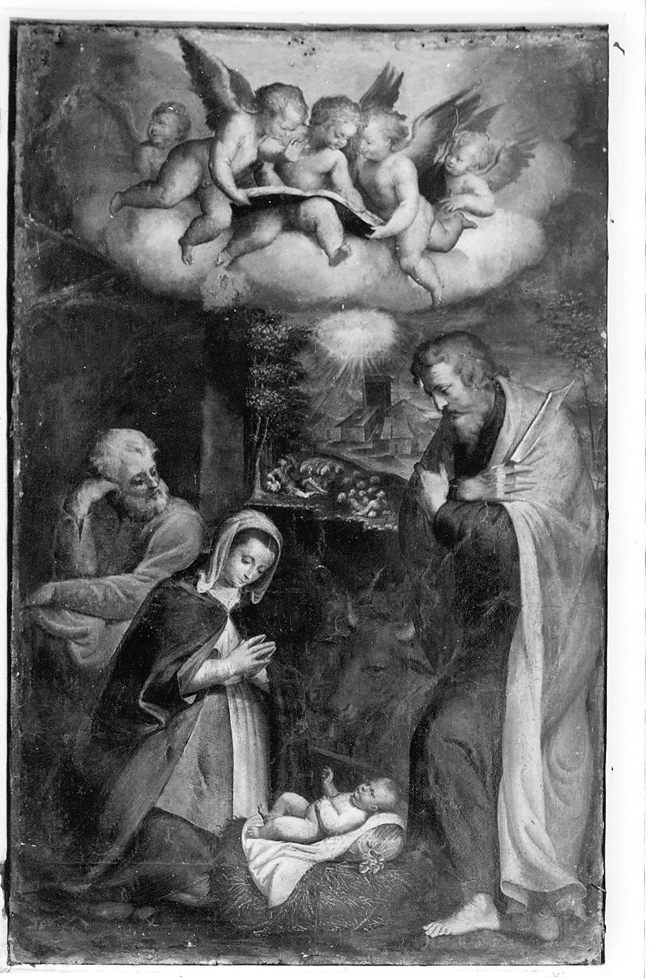 natività di Gesù (dipinto, elemento d'insieme) di Campi Bernardino (sec. XVI)