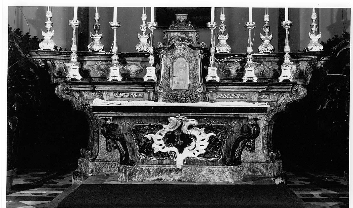 altare maggiore, complesso decorativo - bottega pavese (sec. XVIII)
