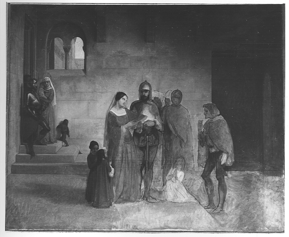 Pietro Rossi e l'inviato dei Veneziani (dipinto, opera isolata) di Hayez Francesco (sec. XIX)